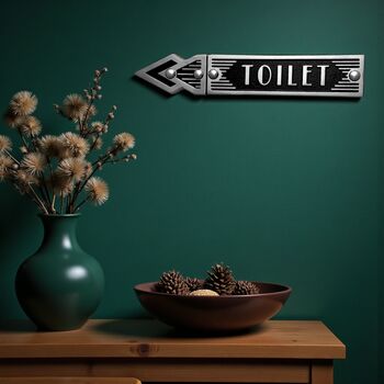Toilet Metal Door Sign Art Deco Or Modern, 2 of 6