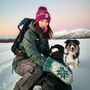 Rhubarb Patchwork Reflective Superbobble Hat, thumbnail 3 of 5