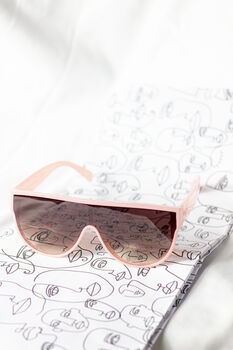 Flat Top Full Lens Sunglasses In Pink, 4 of 4