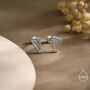 Sterling Silver Harp Stud Earrings, thumbnail 3 of 12