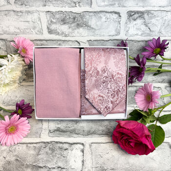 Desert Rose Floral Wedding Tie Set, 2 of 6