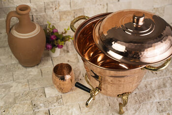 Solid Copper Beverage Dispenser And Mug Set, 5000 Ml, 2 of 8