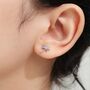 Sterling Silver Small Palm Tree Stud Earrings Earrings, thumbnail 3 of 11