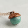 Turquoise Acorn Necklace Pendant With Amazonite Gemstone, thumbnail 4 of 6