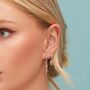 Sterling Silver Dangling Long Heart Hoop Earrings, thumbnail 11 of 12