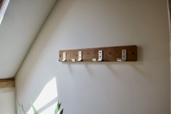 Flip Up, Flip Down Wall Mounted Reclaimed Wooden Hook, 7 of 11