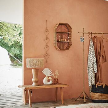 Madam Stoltz Terracotta Lamp With Woven Jute Shade, 3 of 3