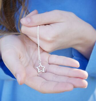 Open Star Necklace, Sterling Silver Or Gold Plated, 4 of 10