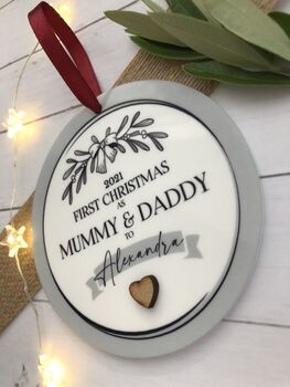 First Christmas As Parents Personalised Decoration, 2 of 3