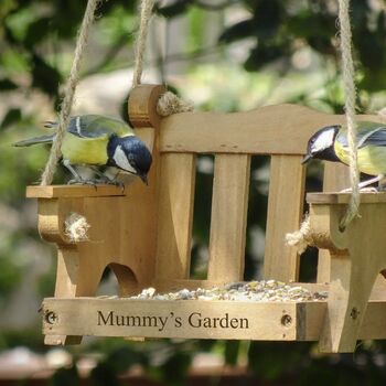 Personalised Garden Swing Hanging Bird Feeder, 3 of 9