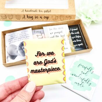 Baby Dedication Tea Gift | New Mum Scripture Tea Gift, 2 of 12
