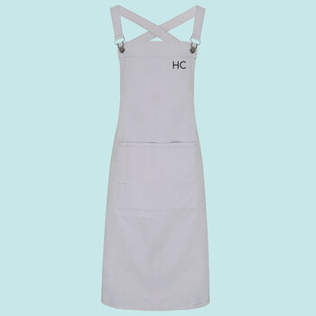 Cotton Canvas Cross Back Apron Personalised With Initials, 4 of 7