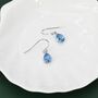 Sterling Silver Topaz Blue Cz Droplet Drop Earrings, thumbnail 5 of 12