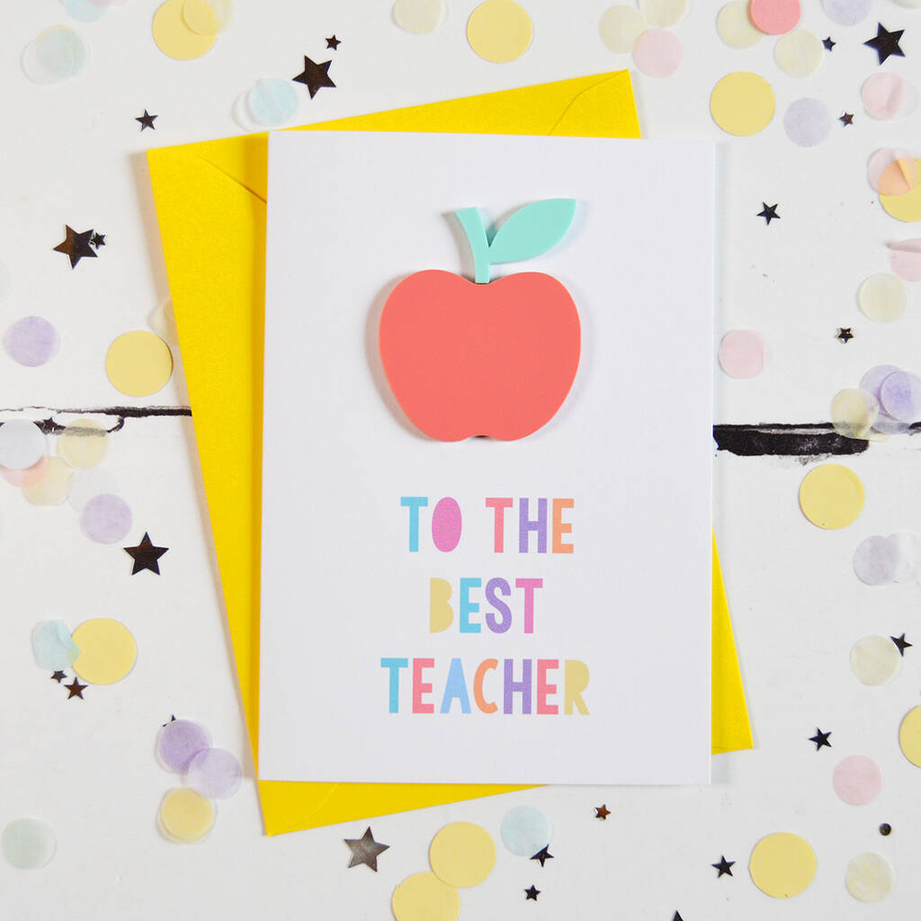 To The Best Teacher Acrylic Apple Card By Altered Chic