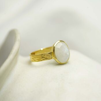 Moonstone Gold Ring, 6 of 9