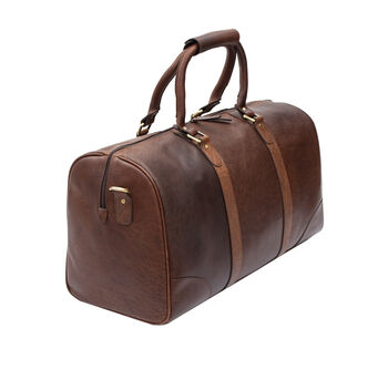 Personalised Brown Luxury Colombian Leather Holdall, 4 of 11
