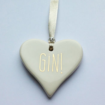 Gin Or Prosecco Ceramic Heart, 3 of 5