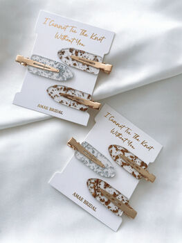 I Cannot Tie The Knot Without You Foil Hair Clips, 3 of 4