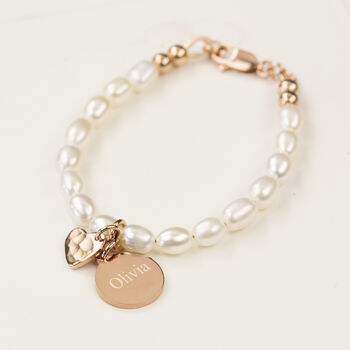 Tiny Freshwater Pearl Christening Bracelet, 2 of 8