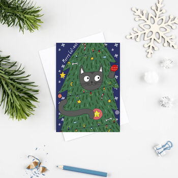 Cheeky Cat Christmas Card, 2 of 3