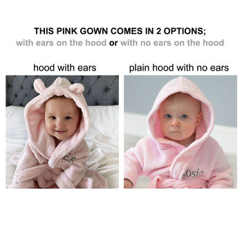 Personalised Soft Baby/Child's Dressing Gown In Pink, 2 of 12
