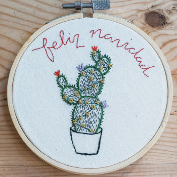 Embroidered Mexican Fiesta Christmas Cactus Decoration, 3 of 3