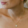 Double Sided Cz Clover Necklace In 18 K Gold Plate, thumbnail 2 of 3