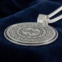 Celtic Happiness Mandala Personalised Silver Necklace, thumbnail 9 of 12