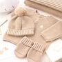 New Baby Boy Blanket, Cardigan, Hat And Mittens Gift Set, thumbnail 4 of 12