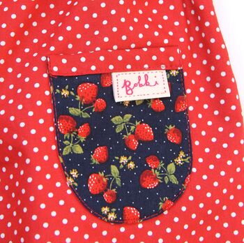 Reversible Baby Kids Cotton Spotty Strawberry Trousers, 4 of 10