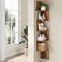 Five Tier Zigzag Floating Corner Wall Shelves, thumbnail 1 of 12