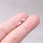 Tiny Minimalistic Cross Stud Earrings, Silver Cross Earrings, Small Studs, thumbnail 1 of 7