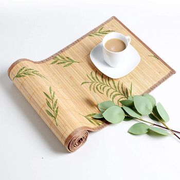 Brown Leaf Bamboo Table Runner, 3 of 9