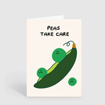 Peas Take Care Get Well Soon Sympathy Card, 2 of 2