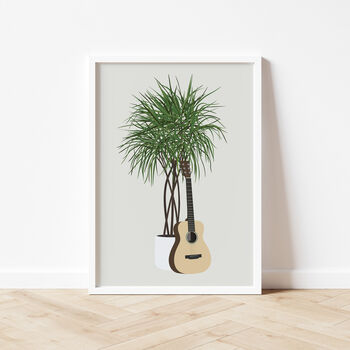 Acoustic Guitar Houseplant Print | Music Poster, 8 of 10