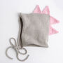 Dinosaur Baby Bonnet Easy Knitting Kit, thumbnail 2 of 12
