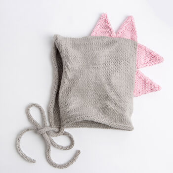 Dinosaur Baby Bonnet Easy Knitting Kit, 2 of 12