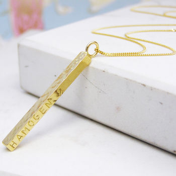 Personalised Solid Gold Bar Necklace, 5 of 9
