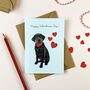 Black Labrador Valentine's Day Card, thumbnail 1 of 2