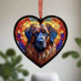Leonberger Stained Glass Effect Heart Suncatcher, thumbnail 3 of 5