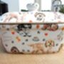 Lidded Butterdish In Cockerpoo Design, thumbnail 1 of 12