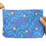 Cosmetic Bag Foliage And Bee Blue/Lime, thumbnail 2 of 2