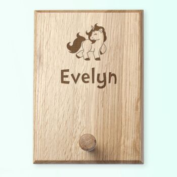 Childs Personalised Oak Coat Hook, 5 of 7
