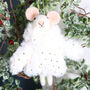 Christmas Mouse In Faux Fur Coat Tree Decortion, thumbnail 1 of 3