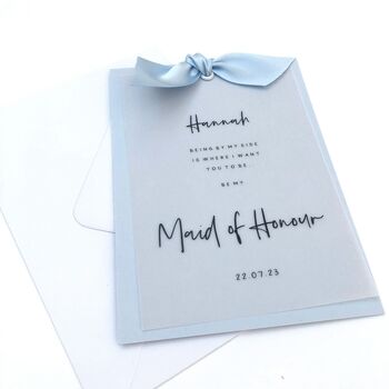 Vellum Bow Will You Be My Matron Of Honour Card, 9 of 9