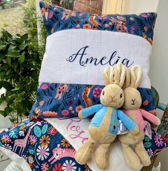 Blue Jungle Name Cushion, 4 of 4