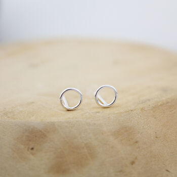 Sterling Silver Mini Geo Circle Studs, 6 of 8