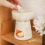 Pink Ceramic Floral Scalloped Edge Wax Burner, thumbnail 1 of 4