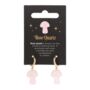 Gifts For Her Mushroom Earrings Rose Quartz Crystal Jewellery, thumbnail 3 of 5