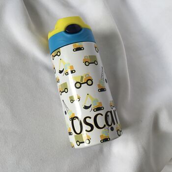 Construction Vehicle Personalised Kids Water Bottle, 5 of 8